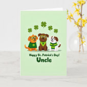 Striped Dogs Patrick Card カード (黄色い花)