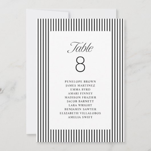 Striped Elegance Class Wedding Seating Charts 招待状 (正面)