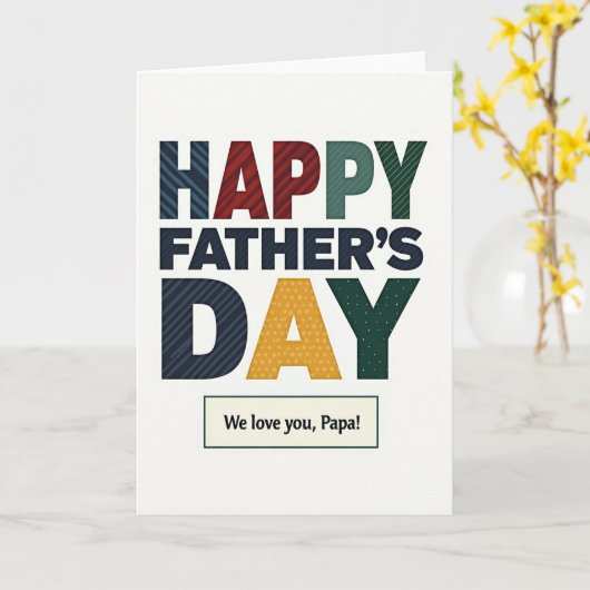 Striped Fathers Day Type Card カード (黄色い花)