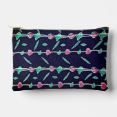 Striped flowers アクセサリーポーチ (正面)