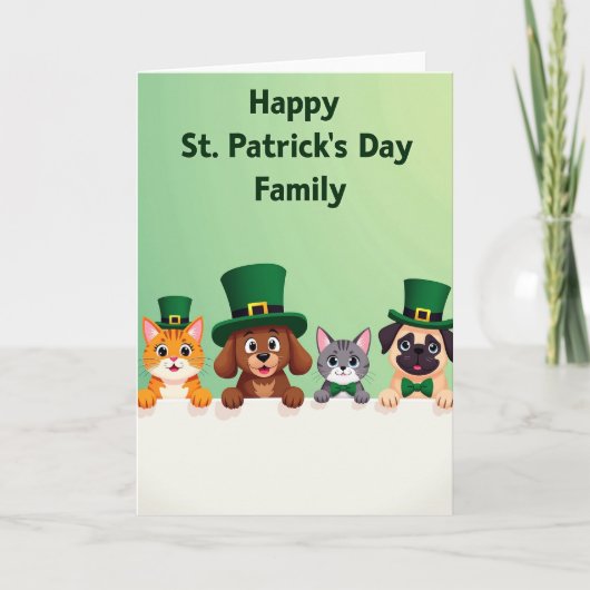 Striped Friends St Patricks Day Card カード (正面)
