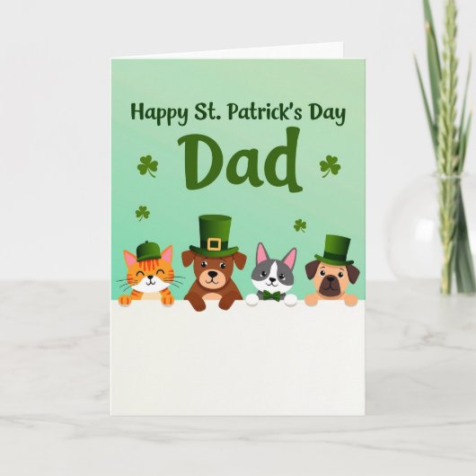 Striped Fur Happy St Patricks Card カード (正面)