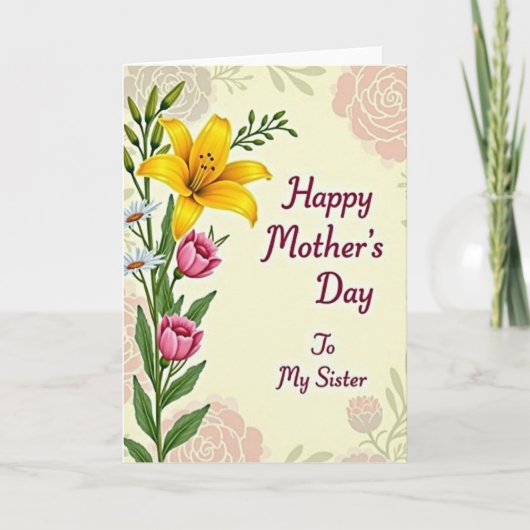 Striped Gentle Blossom Note Card カード (正面)