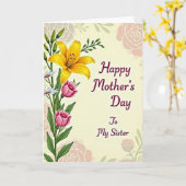 Striped Gentle Blossom Note Card カード (黄色い花)