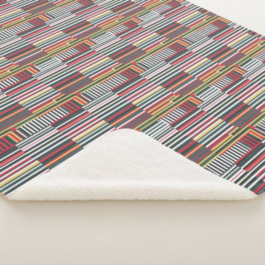  striped geometric pattern シェルパブランケット (3/4)