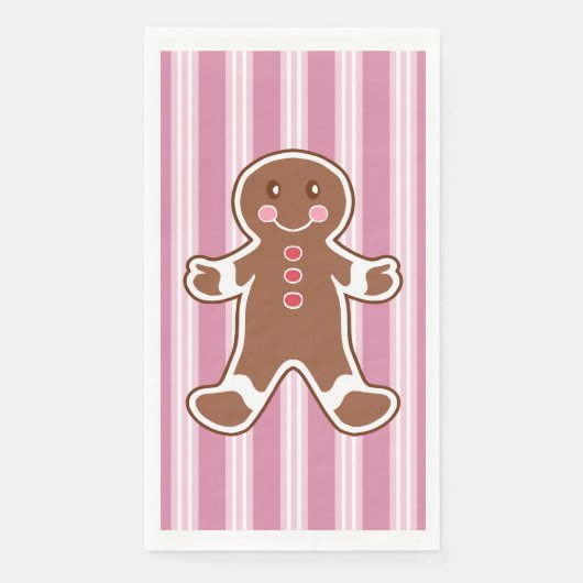 Striped Gingerbread Boy Napkins (正面)