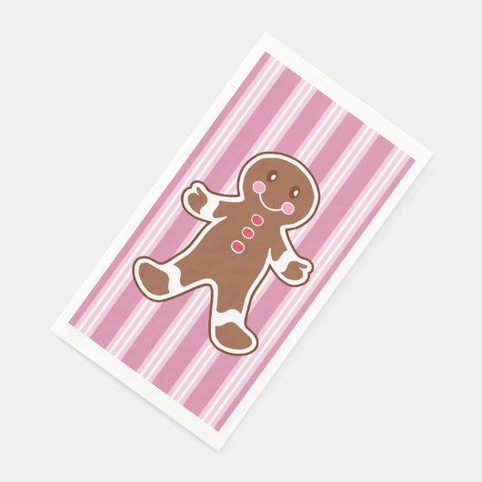 Striped Gingerbread Boy Napkins (コーナー)