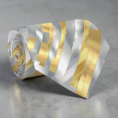 Striped Gold and Silver Necktie ネクタイ