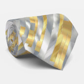 Striped Gold and Silver Necktie ネクタイ (ロール)