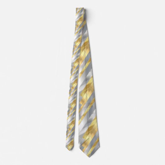 Striped Gold and Silver Necktie ネクタイ (裏面)