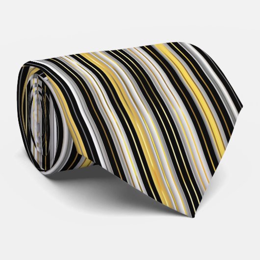 Striped Gold and Silver Necktie ネクタイ (ロール)