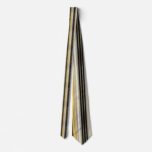 Striped Gold and Silver Necktie ネクタイ (裏面)