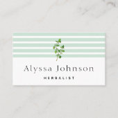 Striped Green Herbalist Minimal 名刺 (正面)
