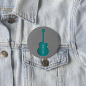 Striped Guitar Button, Turquoise 缶バッジ (インサイチュ)