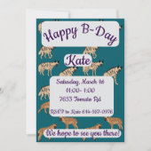 Striped Hyenas Happy Birthday 招待状 (正面)