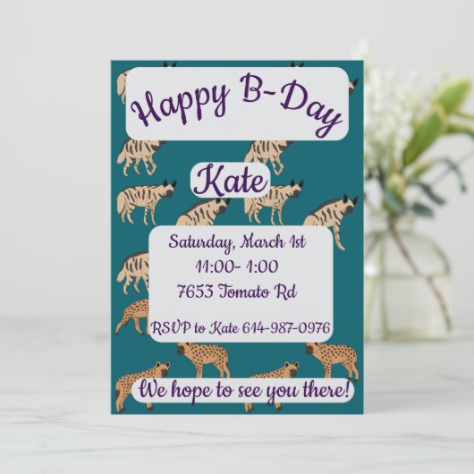 Striped Hyenas Happy Birthday 招待状 (スタンド正面)