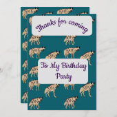 Striped Hyenas Thank you Card 招待状 (正面/裏面)