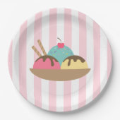 Striped Ice Cream Sundae ペーパープレート (正面)