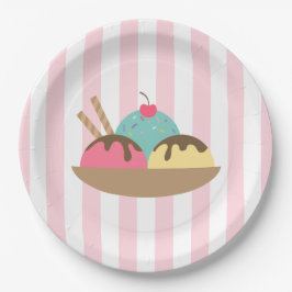 Striped Ice Cream Sundae ペーパープレート