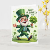 Striped Leprechaun Holiday Card カード (黄色い花)