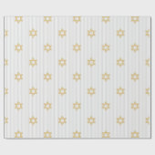 Striped Light Silver Jewish Star of David ラッピングペーパー (フラット)