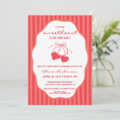 Striped Little Sweetheart Baby Shower 招待状 (スタンド正面)