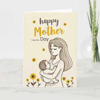 Striped Maternal Embrace Card カード