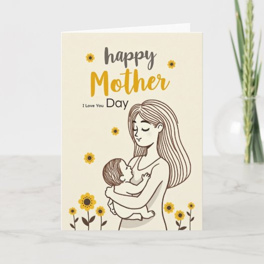 Striped Maternal Embrace Card カード (正面)