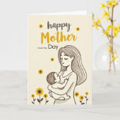 Striped Maternal Embrace Card カード (黄色い花)