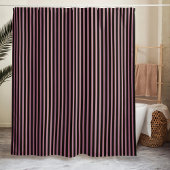 Striped Minimalist Black Pink シャワーカーテン