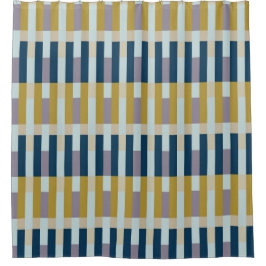 Striped Minimalist Green Blue シャワーカーテン