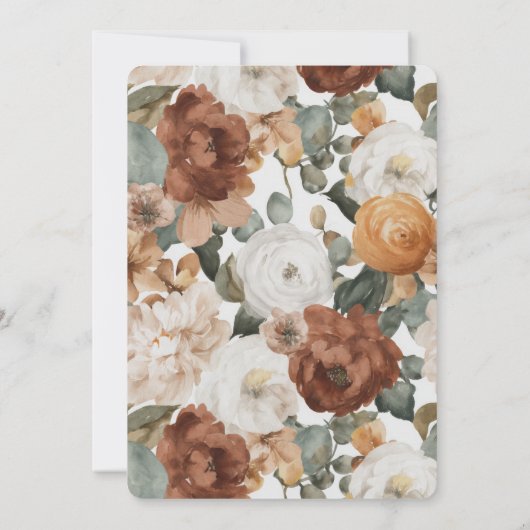 Striped Mocha Brown Espresso Rehearsal Dinner 招待状 (裏面)