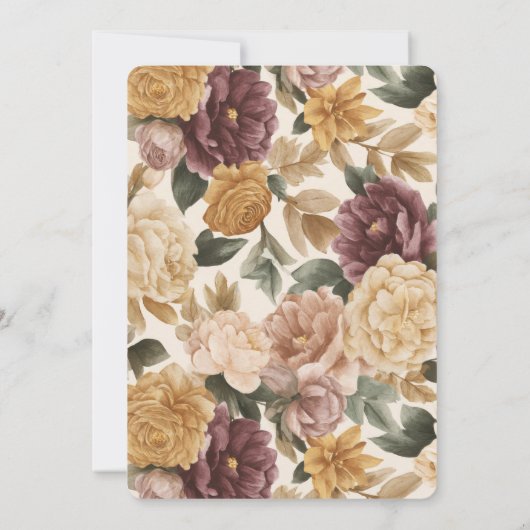 Striped Mocha Brown Espresso Save the Date 招待状 (裏面)