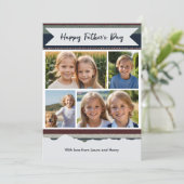 Striped Modern Father’s Day Custom Photo Collage シーズンカード (スタンド正面)