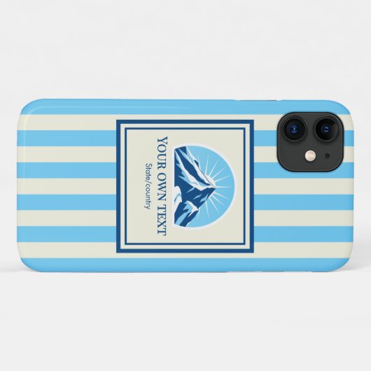 Striped Mountain ski resort name Case-Mate iPhoneケース (裏面(横))