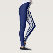 Striped Navy Blue and Grey Leggings レギンス (右)