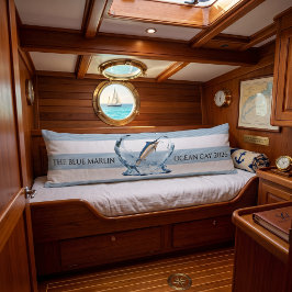 Striped Navy Blue Marlin Nautical Sailing | Custom ボディピロー