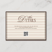 Striped Old Money Wedding QR code Details エンクロージャーカード (正面)