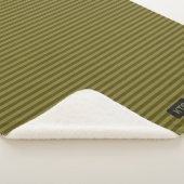Striped Olive Green Knitted Look - Add initials to シェルパブランケット (3/4)