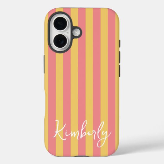 Striped Orange Yellow Personalized  Case-Mate iPhoneケース (裏面)