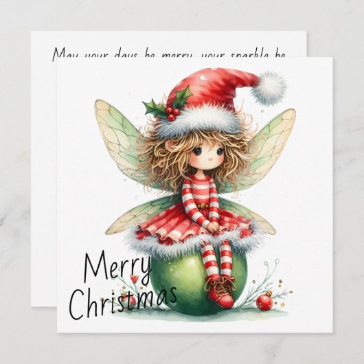 Striped Ornament Fairy – Holiday Card (正面/裏面)
