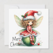 Striped Ornament Fairy – Holiday Card (正面)