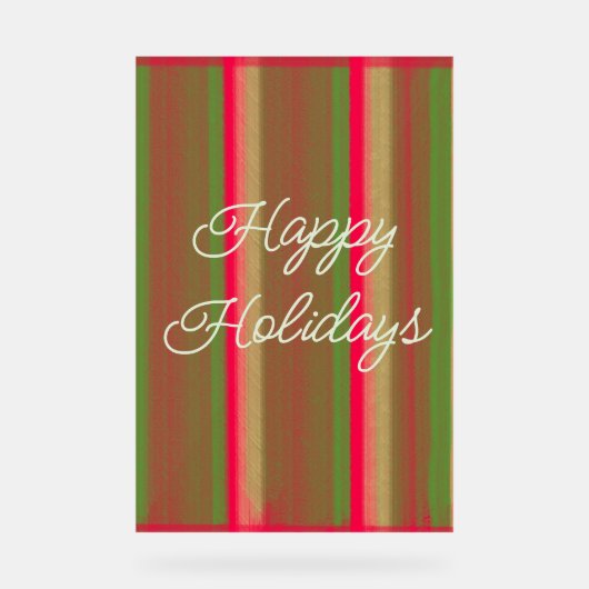 Striped Painting Happy Holidays アクリルサイン (正面)