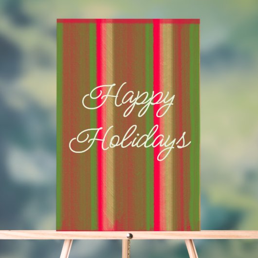 Striped Painting Happy Holidays アクリルサイン (ニュートラル)