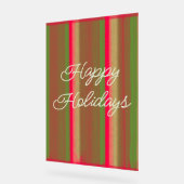 Striped Painting Happy Holidays アクリルサイン (傾斜)