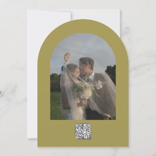 Striped Pastel Arch Wedding 招待状 (裏面)