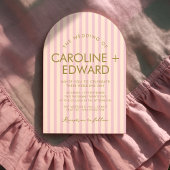 Striped Pastel Arch Wedding 招待状