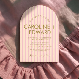 Striped Pastel Arch Wedding 招待状