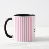 Striped Pastel Monogram Name  マグカップ (左)