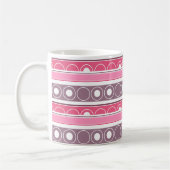 Striped pattern with circles and rings retro style コーヒーマグカップ (左)